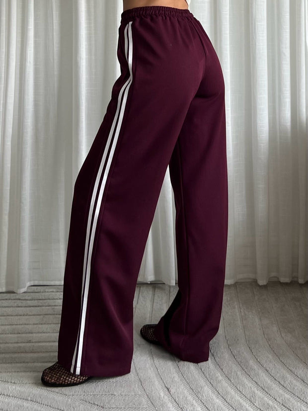 Pantalon striped M794 Bordeaux