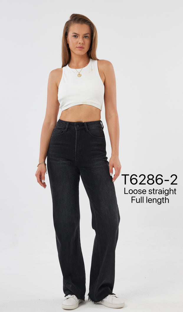 Jeans T6286-2 Loose straight stretch
