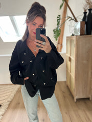 Blouse hearts CY5279 Zwart