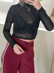 Sparkle top 15378 Zwart