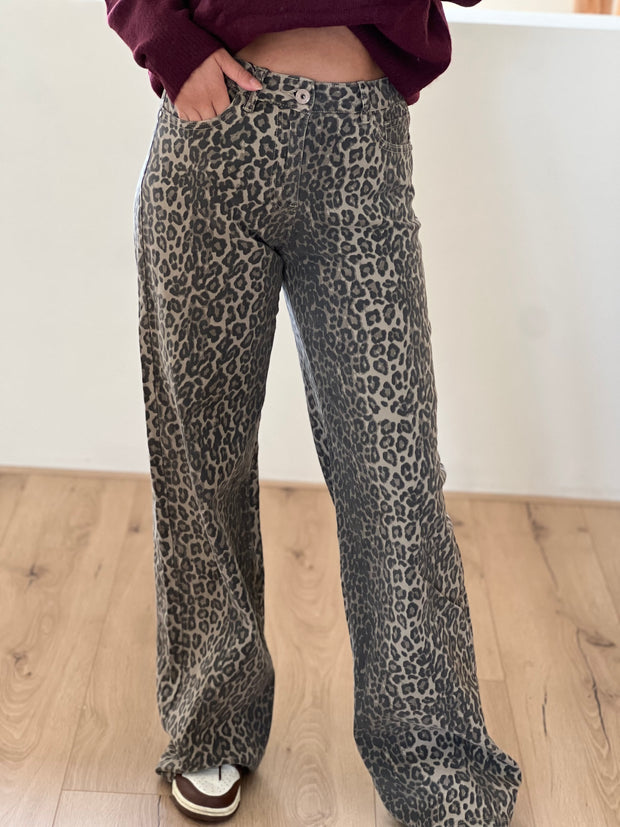 Jeans leopard extra long T6265