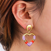 Oorbel Chunky Double Heart - 14K + Coral E4253-2 Day & Eve