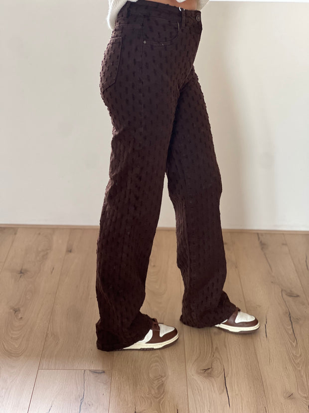 Jeans H655 Bruin Wide leg stretch