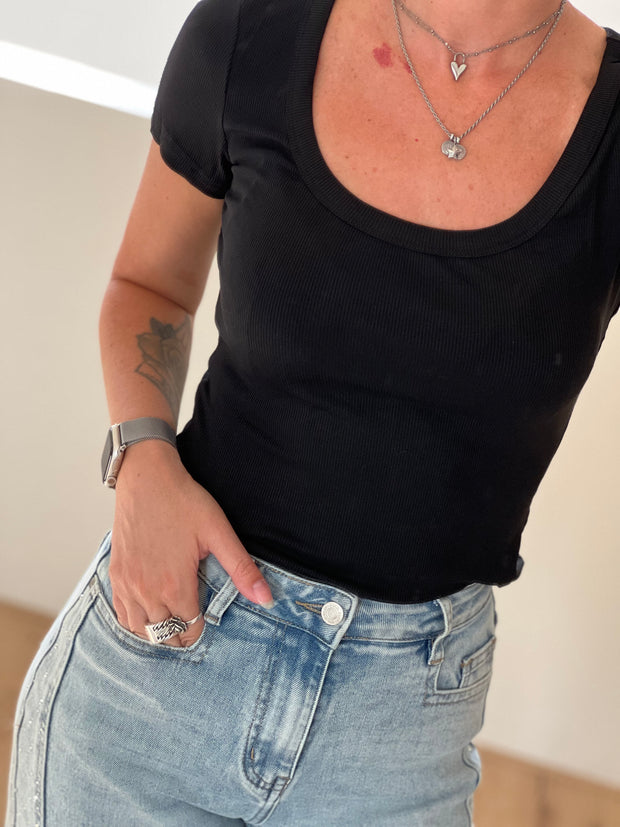 Top Perfect basic ronde hals 15663 Zwart