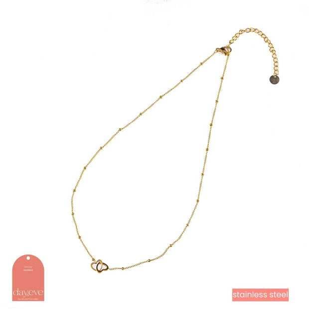 Ketting Double Heart - 14K N1327-2