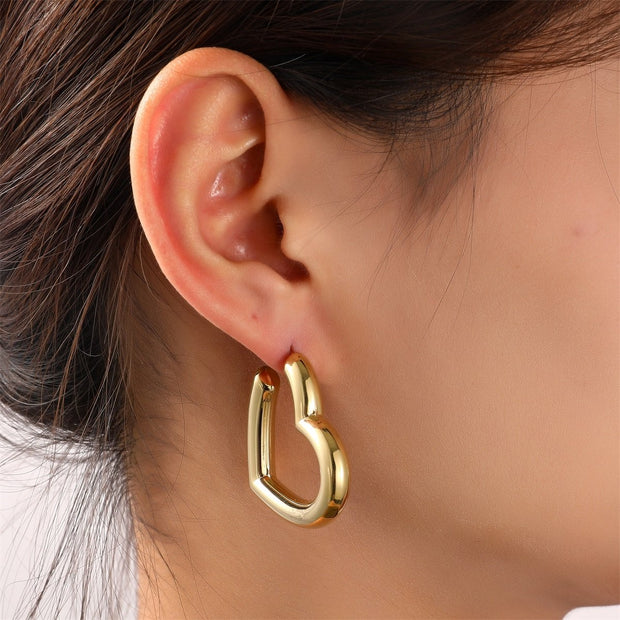 Hollow Hearts Hoop - 14K E56271-2