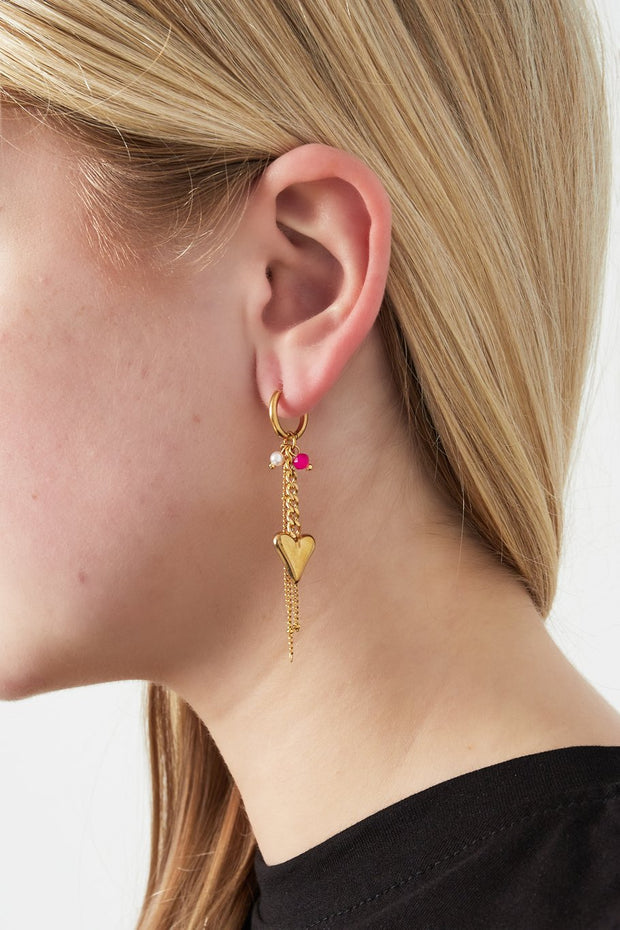 Heartdrop earrings roze 8218